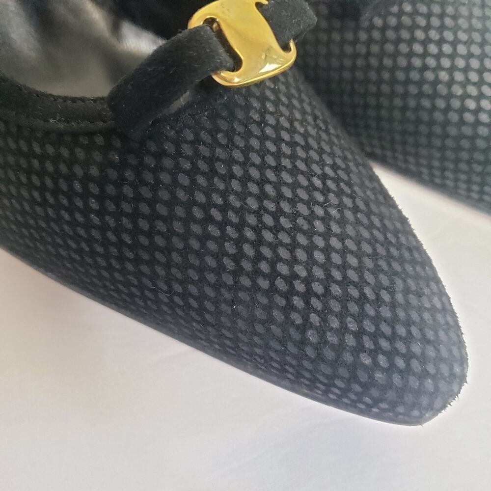Juan Jose Garcia black leather textured dress heels pumps size 7.5 - Picture 4 of 11